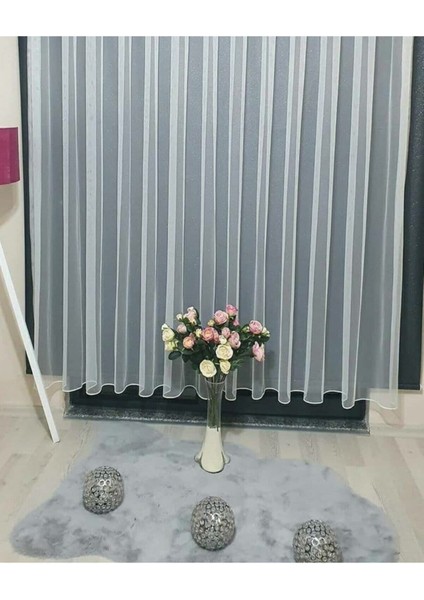 Ekonomik Sade Şık Grek Düz Tül Perde Seyrek Pileli (En x Boy)