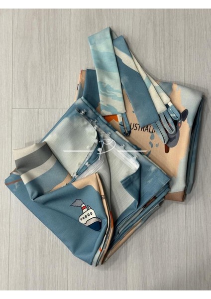 Dünya Haritası Çocuk Bebek Odası Fon Perdesi, Güneşliği (2kanat) Pilesiz indirimleri