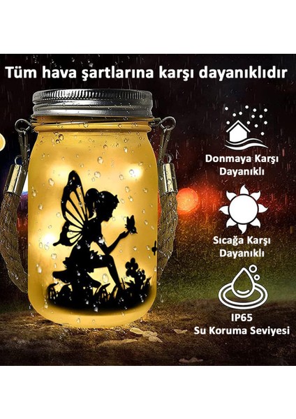 Güneş Enerjili Dekoratif LED Fener / Askılı Bahçe Feneri / Bahçe Dekorasyon Feneri / GT-SL28-2A (2 Adet)