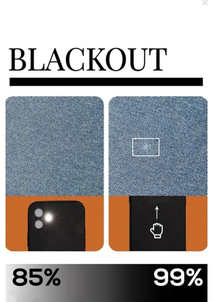 Lüks Kalın Siyah Blackout Karartma Güneşlik Perde (En x Boy Pilesiz Tek Kanat)