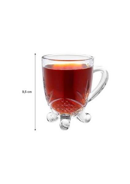 Dublin 4'Lü Çay Fincanı Seti - Şeffaf - 210 Ml