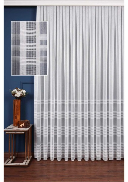 Keten Eteği Şeritli Tül, Çizgili Tül, Düz Tül, Salon Tülü, Sık Pile