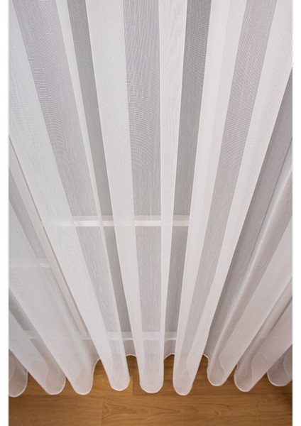 Zarif Kırışmaz Tül Perde 400 x 210 cm Kırık Beyaz Sık Pile Salon Kullanımı İçin modelleri