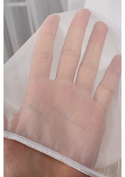 Zarif Keten Kırışmaz Tt Zemin Düz Tül Perde Sık Pile