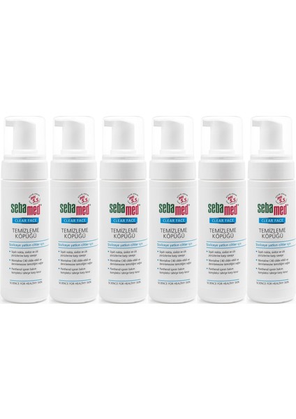 Clear Face Yüz Temizleme Köpüğü 150ml (6 Lı Set)
