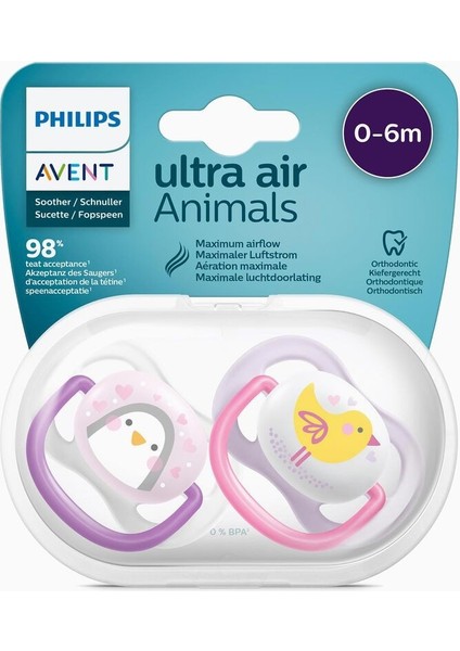 Philips Avent Ultra Air Animals 2li Emzik 0- 6 Ay - Kız