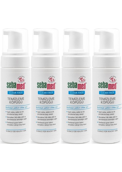 Clear Face Yüz Temizleme Köpüğü 150ml (4 Lü Set)