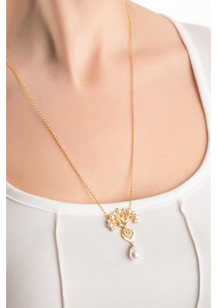 Inci Kalbi 18 Ayar Sarı Altın Kaplama 55 cm Gümüş Kolye fiyatları