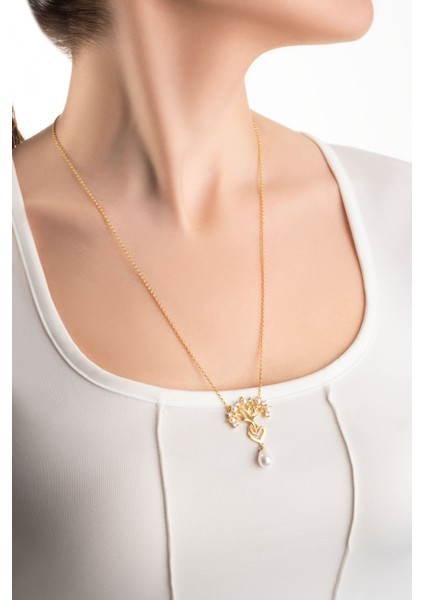 Inci Kalbi 18 Ayar Sarı Altın Kaplama 55 cm Gümüş Kolye fırsatları