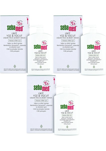 Yüz ve Vücut Temizleyici Likit 1000ml (3 Lü Set)