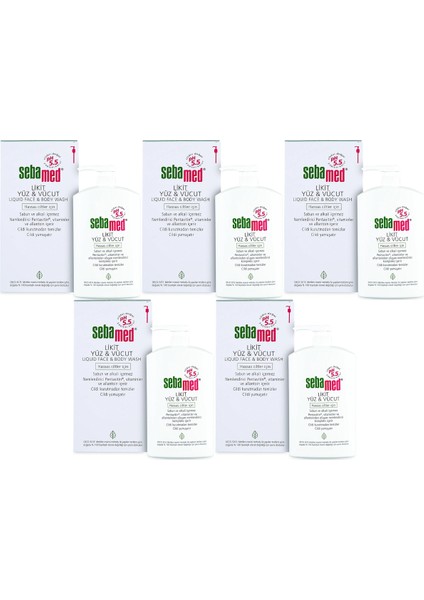 Yüz ve Vücut Temizleyici Likit 1000ml (5 Li Set)