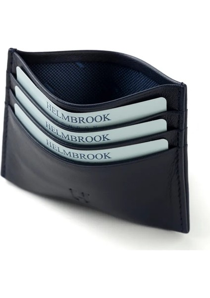 Barry Erkek Lacivert Deri Özel Tasarım Çok Bölmeli Rfid Korumalı Kartlık