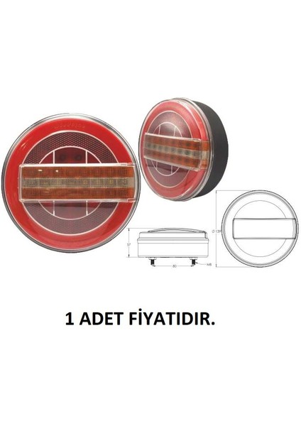 Hamburger Stop Lamba 24V Neon LED 7 Fonksiyonlu Dinamik Sinyalli Çeray 202102 1 Adet