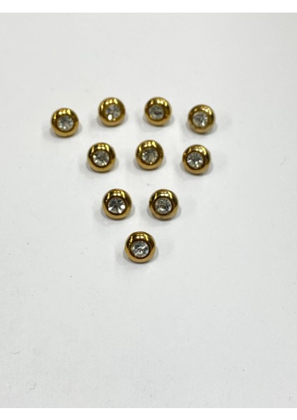 Taşlı-Metal Bluz Düğmesi Gold 10 Adet