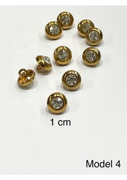 Taşlı-Metal Bluz Düğmesi Gold 10 Adet