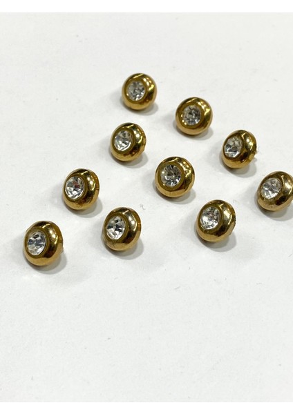 Taşlı-Metal Bluz Düğmesi Gold 10 Adet