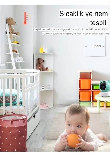 Wi- Fi Tuya App + Monitörlü 5'inç 1080P Gece Görüşlü Intercom Ip Bebek Kamerası