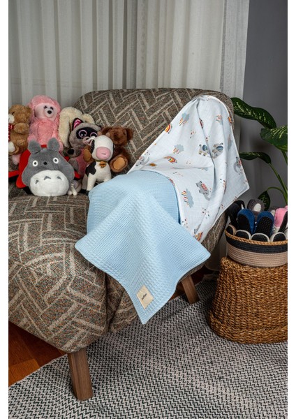 90 x 90 Çok Desenli Çift Yönlü Müslin Bebek Örtüsü, Çok Amaçlı Waffle Müslin Örtü & Battaniye fırsatları