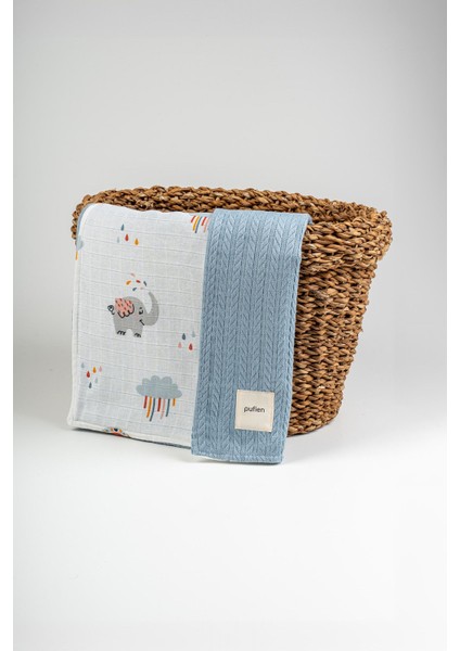 90X115 Çok Desenli Çift Yönlü Müslin Pike Bebek Örtüsü, Örgü Bebek Örtü & Battaniye