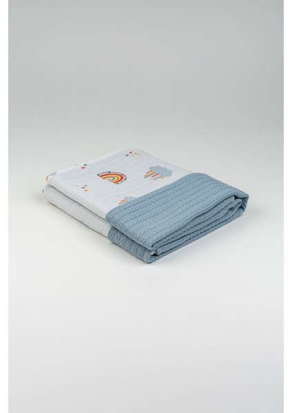 90X115 Çok Desenli Çift Yönlü Müslin Pike Bebek Örtüsü, Örgü Bebek Örtü & Battaniye modelleri