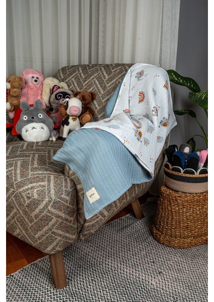 90X115 Çok Desenli Çift Yönlü Müslin Pike Bebek Örtüsü, Örgü Bebek Örtü & Battaniye fırsatları