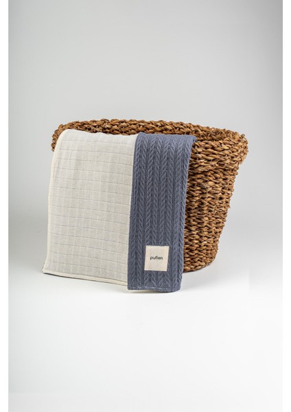 90X115 Düz Desenli Çift Yönlü Müslin Pike Bebek Örtüsü, Örgü Bebek Örtü & Battaniye