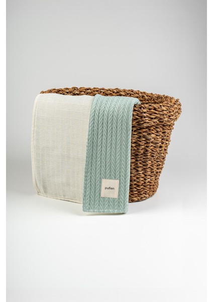 90X115 Düz Desenli Çift Yönlü Müslin Pike Bebek Örtüsü, Örgü Bebek Örtü & Battaniye