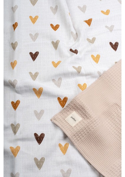 90X90 Kalp Desenli Çok Amaçlı Müslin Bebek Örtüsü, Waffle Bebek Örtü & Battaniye fiyatları