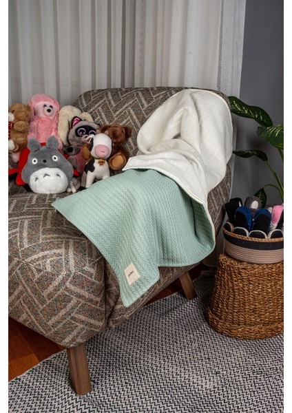 90X115 Düz Desenli Çift Yönlü Müslin Pike Bebek Örtüsü, Örgü Bebek Örtü & Battaniye fırsatları