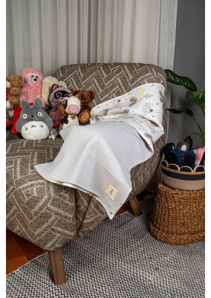 100X140 Çok Desenli Çift Yönlü Müslin Bebek Örtüsü, Çok Amaçlı Waffle Müslin Örtü & Battaniye fırsatları