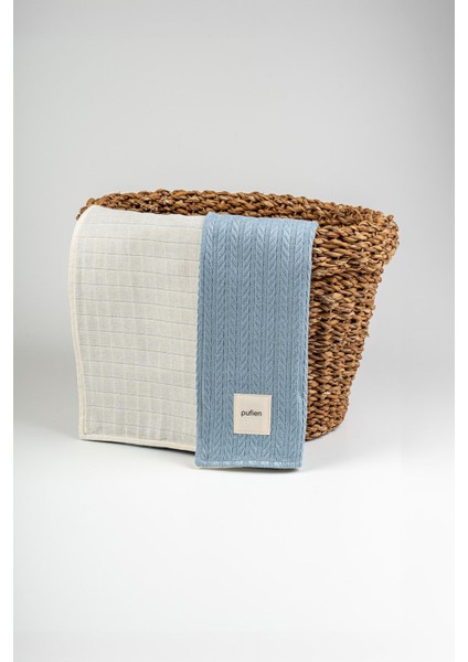 90X115 Düz Desenli Çift Yönlü Müslin Pike Bebek Örtüsü, Örgü Bebek Örtü & Battaniye