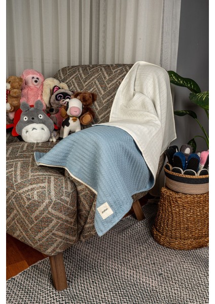 90X115 Düz Desenli Çift Yönlü Müslin Pike Bebek Örtüsü, Örgü Bebek Örtü & Battaniye fırsatları