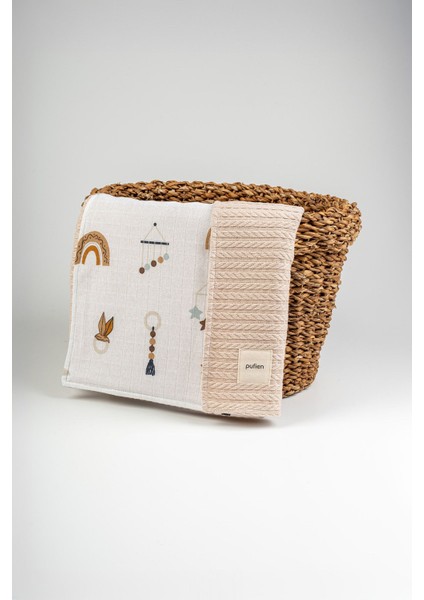 100 x 140 Çok Desenli Çift Yönlü Müslin Pike Bebek Örtüsü, Örgü Bebek Örtü & Battaniye