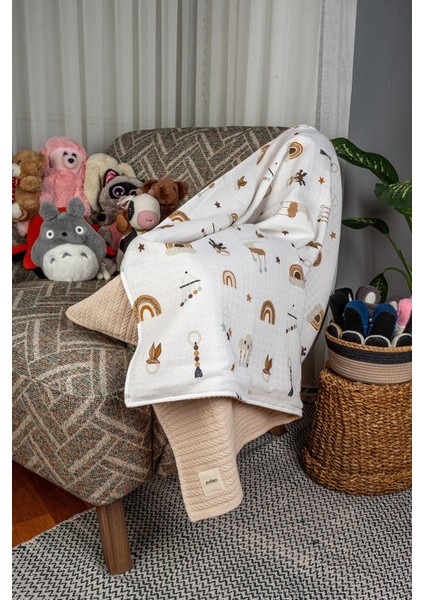 100 x 140 Çok Desenli Çift Yönlü Müslin Pike Bebek Örtüsü, Örgü Bebek Örtü & Battaniye fırsatları