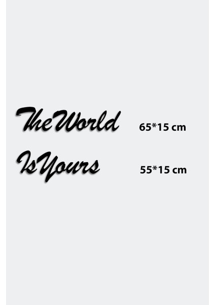 Siyah Ahşap The World Is Yours Duvar Dekoru Oturma Yatak Odası Ofis Için Duvar Motivasyon Yazısı