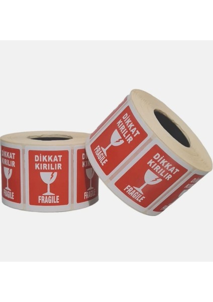 Etiket Dikkat Kırılır Etiketi 1000 'li Sarım 2 Rulo