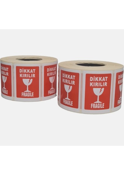 Etiket Dikkat Kırılır Etiketi 1000 'li Sarım 2 Rulo