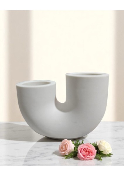 El Yapımı Oval Dekoratif Vazo