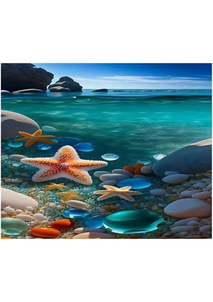 55 cm x 45 cm Deniz Yıldızı Tasarımı Tezgah Üstü Bulaşık Kurutma Matı Bulaşıklık Kurutma Örtüsü