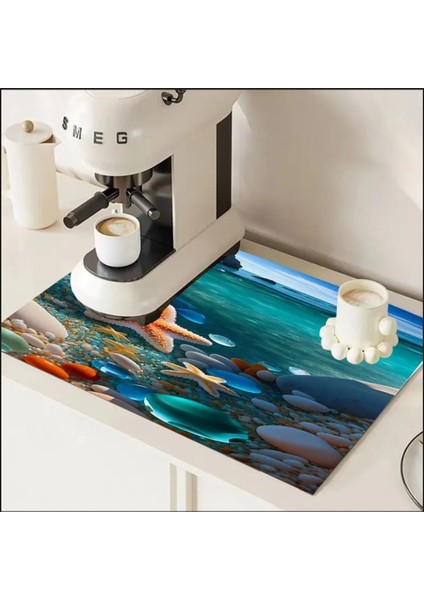 55 cm x 45 cm Deniz Yıldızı Tasarımı Tezgah Üstü Bulaşık Kurutma Matı Bulaşıklık Kurutma Örtüsü modelleri
