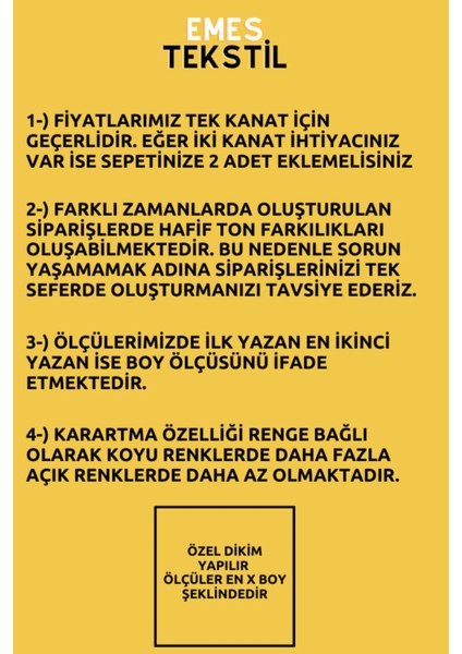 Siyah Blackout Karartma Işık Geçirmez Güneşlik Kalın Perde (En x Boy - Pilesiz Tek Kanat)