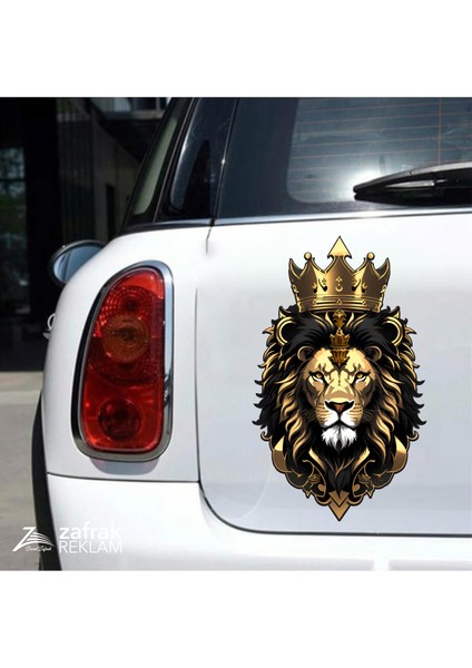 Aslan Sticker Araba, Motorsiklet, Kask, Laptop, Cam Sticker 14X9CM Folyo Model 1