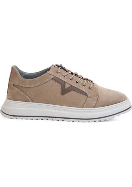 2182-DROPLAND Hakiki Deri Üst Kalite Anatomik Tabanlı Erkek Günlük Sneakers Ayakkabı - NKT02182-KUM-41
