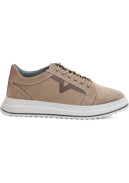 2182-DROPLAND Hakiki Deri Üst Kalite Anatomik Tabanlı Erkek Günlük Sneakers Ayakkabı - NKT02182-KUM-41