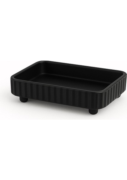 Lines Serisi Siyah Banyo Seti, 5 Parça Lüks Akrilik Çöp Kovası, Fırça, Sabunluk Banyo Aksesuar Seti 3375 indirimleri