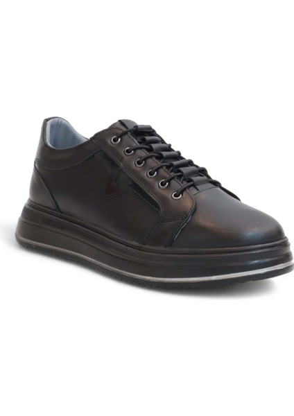 2182-DROPLAND Hakiki Deri Üst Kalite Anatomik Tabanlı Erkek Günlük Sneakers Ayakkabı - NKT02182-SIYAH-42 modelleri