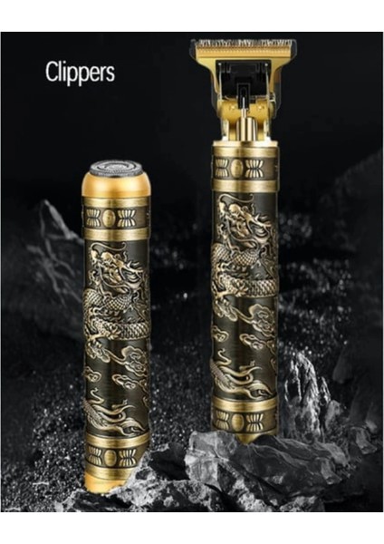 2'li Set Şarjlı Profosyonel Saç Sakal Tıraş Makinesi Ense Yanak Tüy Alma Makinesi fırsatları