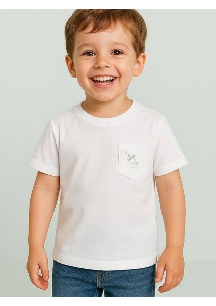 Erkek Bebek Cep Detaylı Basic T-Shirt