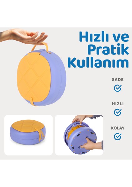 Lazımlık Portatif Katlanabilir Taşınabilir Çocuk Tuvaleti, 80KG Taşıma Kapasiteli, Tabure, Sarı