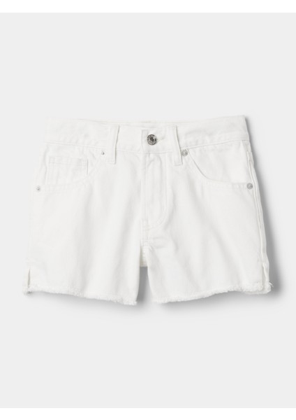 Kız Çocuk Beyaz Low Rise Stride Denim Şort modelleri